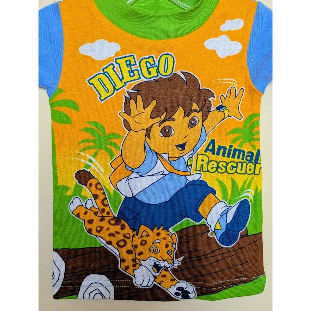 Vintage‎ Go Diego Go Animal Rescue Dora Pajama Shirt Nick Jr. Size 12 Months NWT